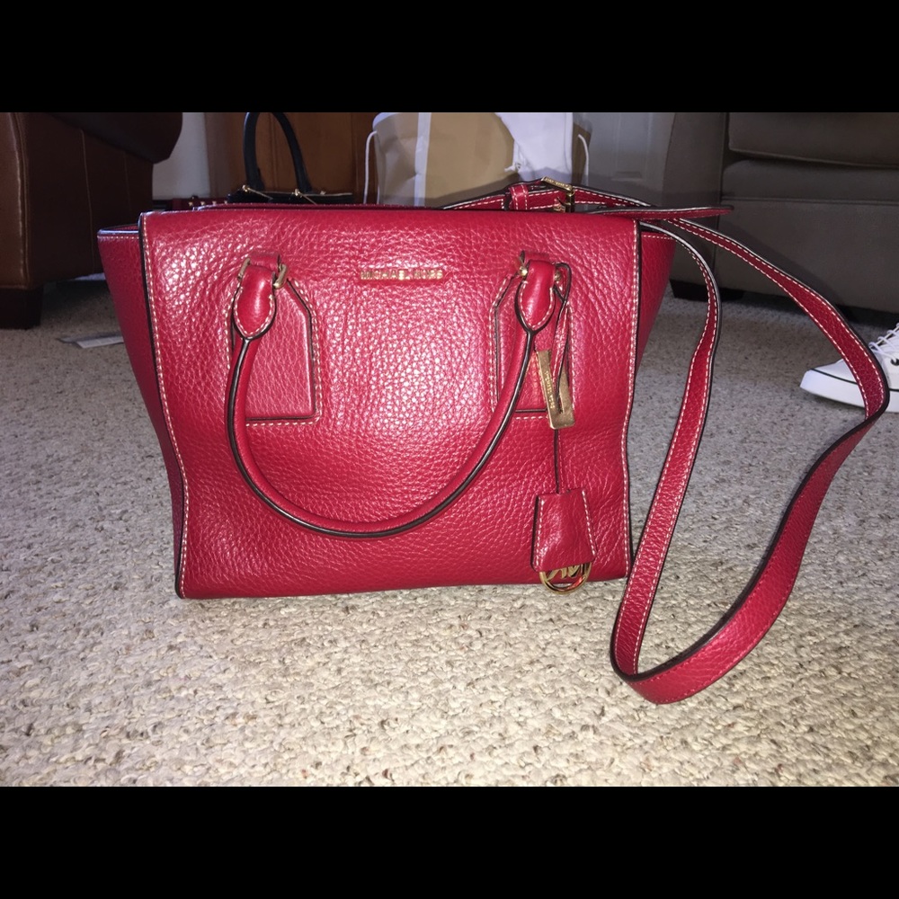 Red leather Michael kors purse